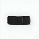 Black Glossy Woven Handbag — Modern structure with elevated shine