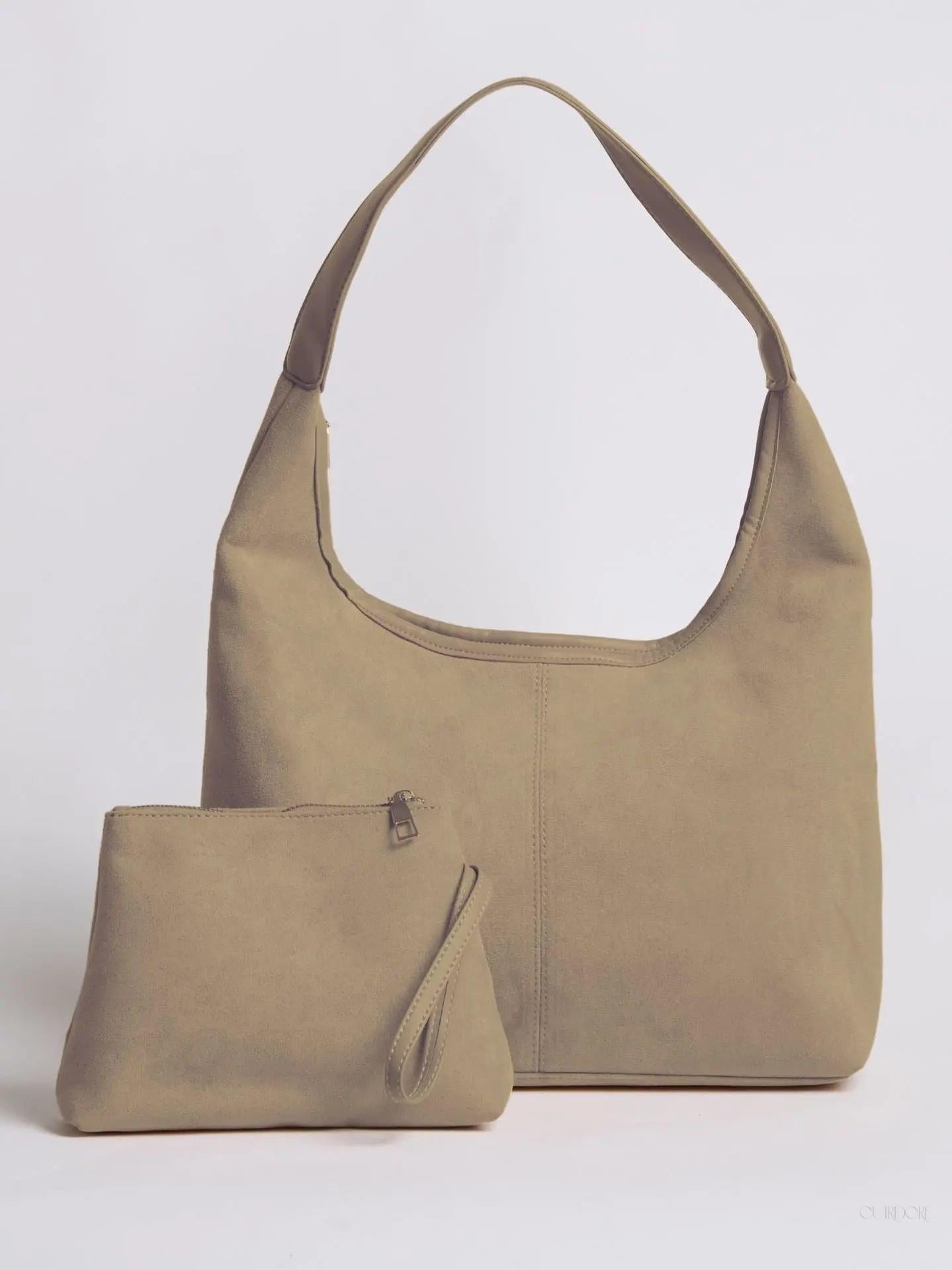 Black Minimalist Hobo Shoulder Bag
