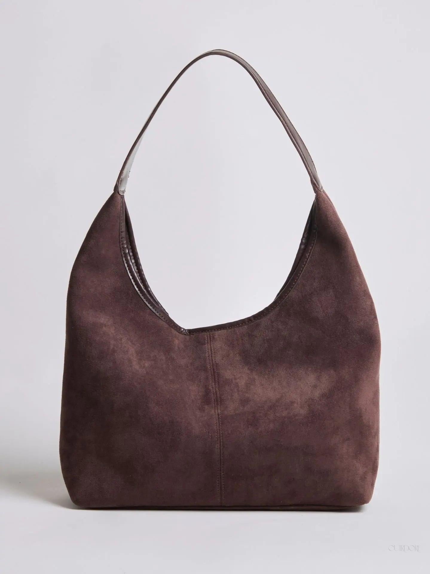 Black Minimalist Hobo Shoulder Bag