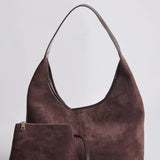 Black Minimalist Hobo Shoulder Bag