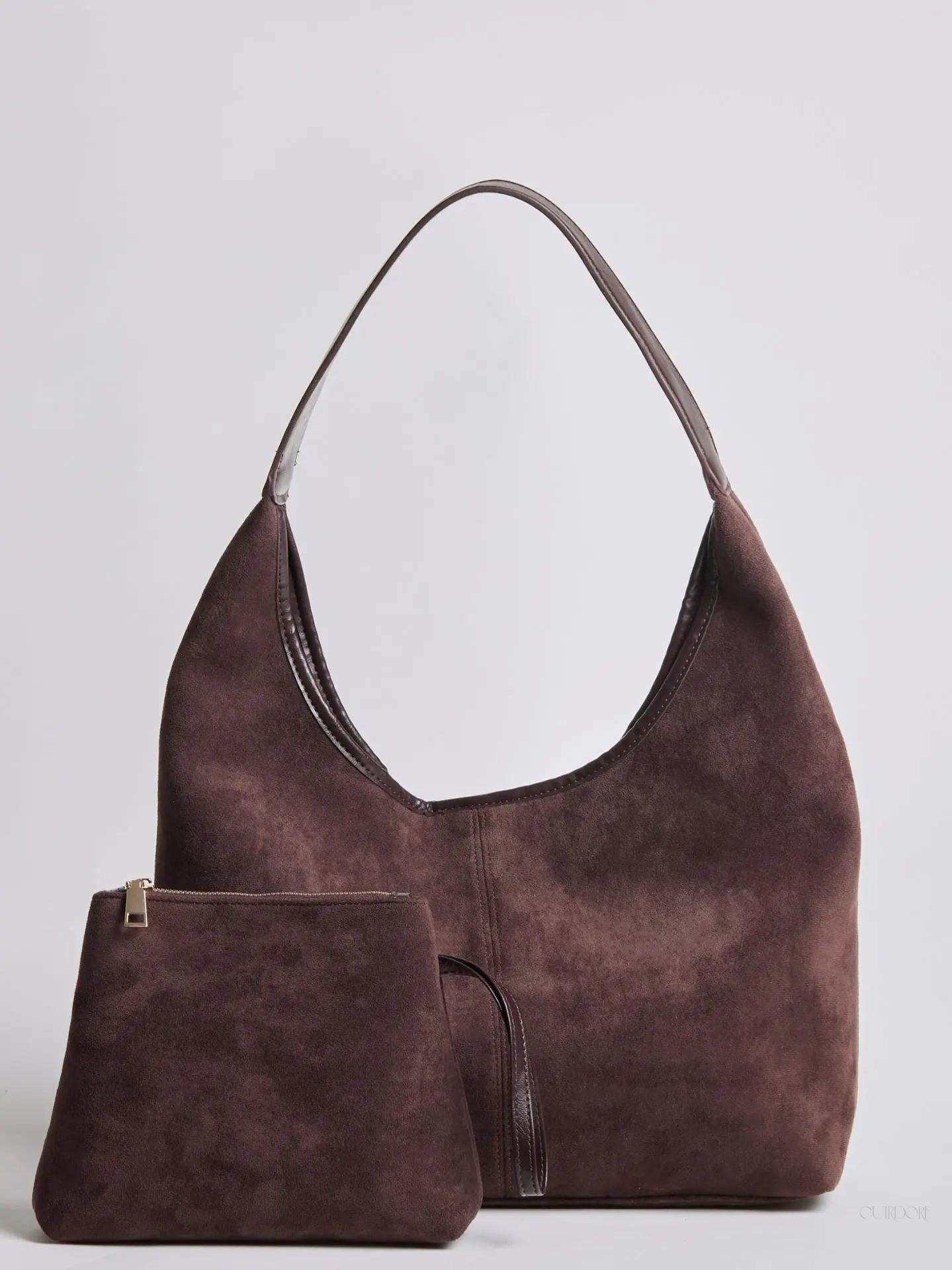Black Minimalist Hobo Shoulder Bag