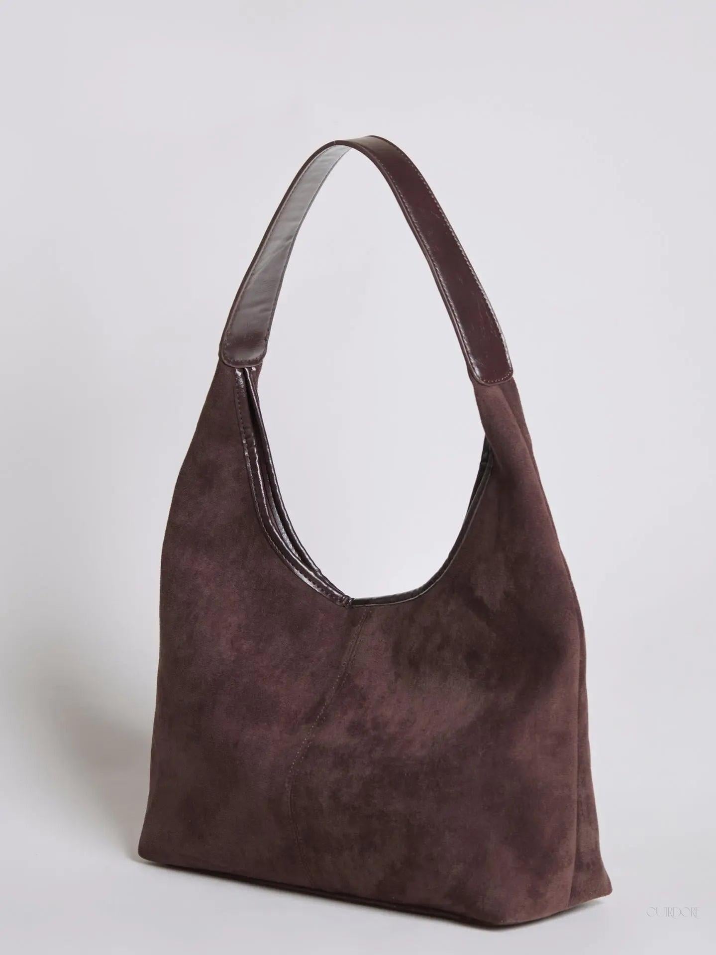 Black Minimalist Hobo Shoulder Bag