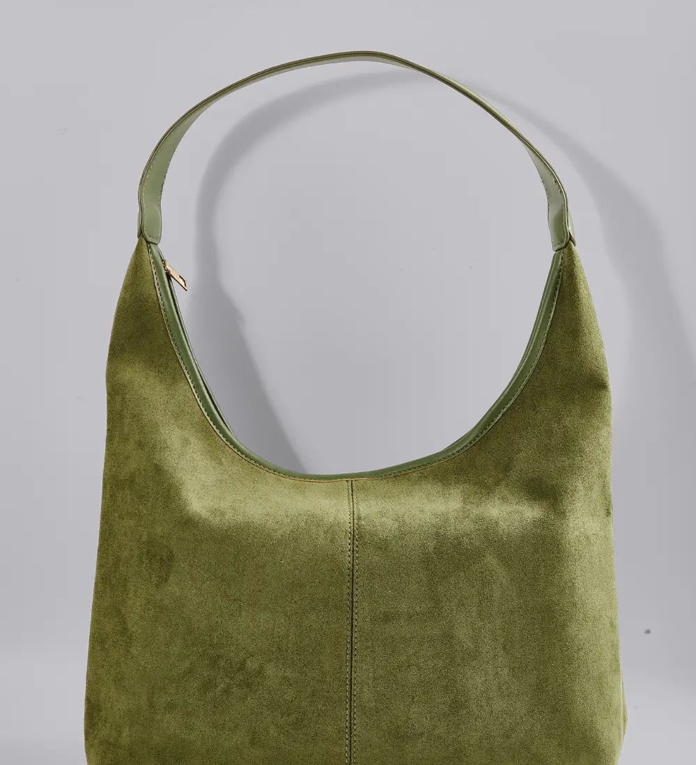 Black Minimalist Hobo Shoulder Bag