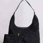 Black Minimalist Hobo Shoulder Bag