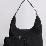 Black Minimalist Hobo Shoulder Bag
