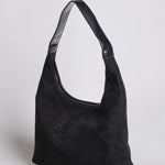 Black Minimalist Hobo Shoulder Bag