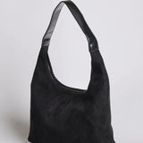 Black Minimalist Hobo Shoulder Bag