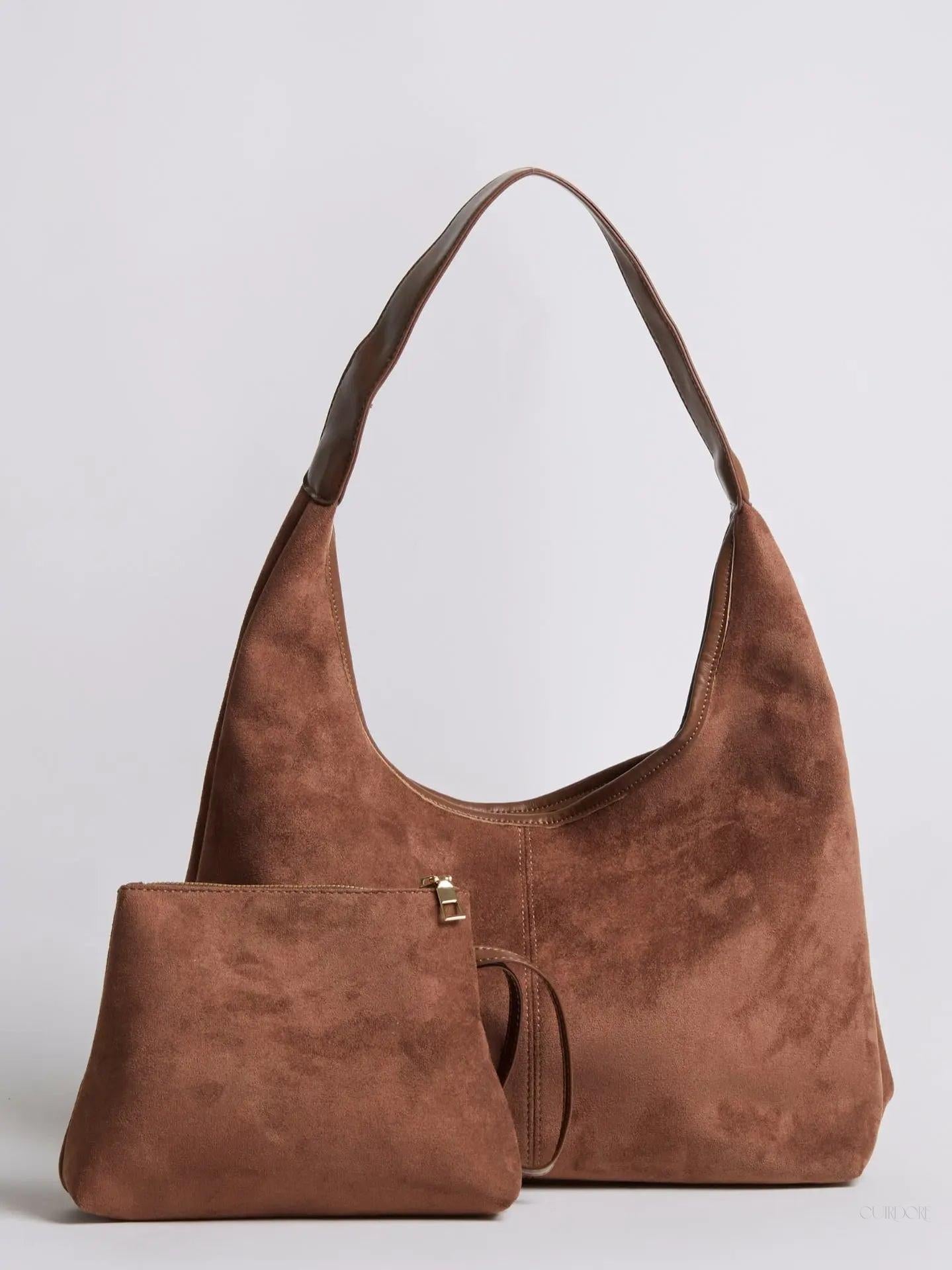 Black Minimalist Hobo Shoulder Bag