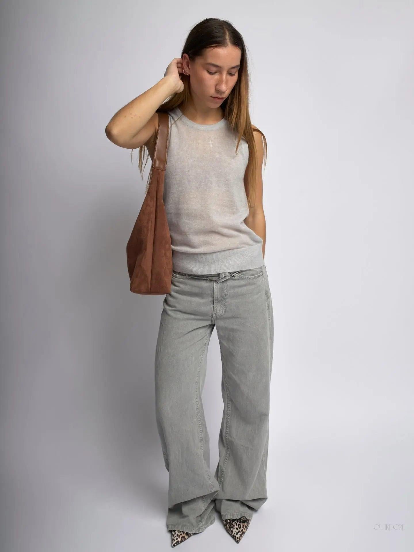 Black Minimalist Hobo Shoulder Bag