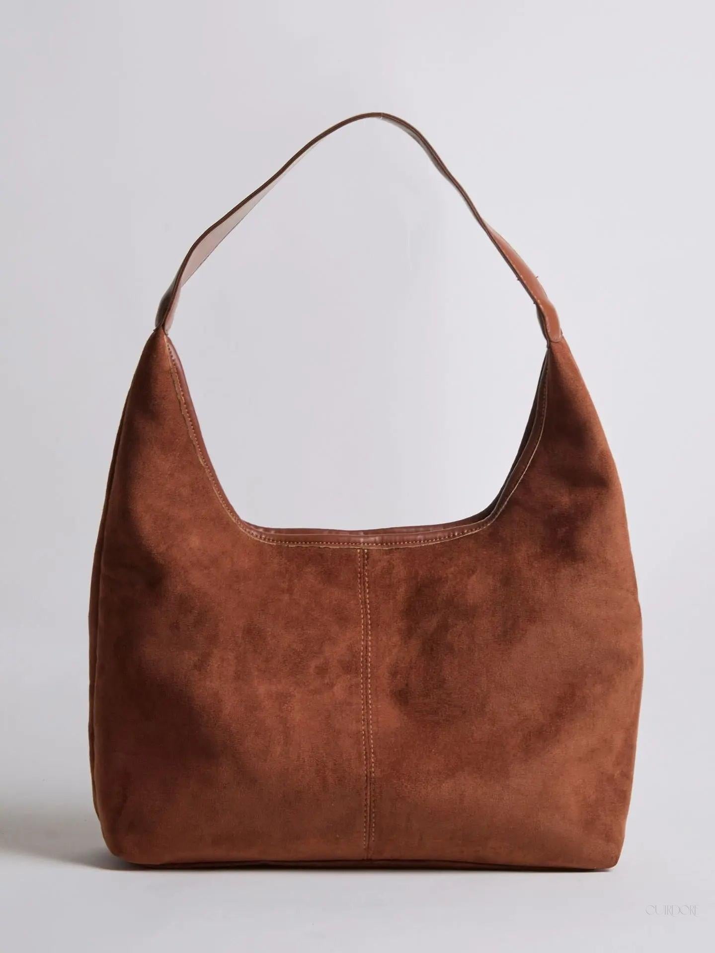 Black Minimalist Hobo Shoulder Bag