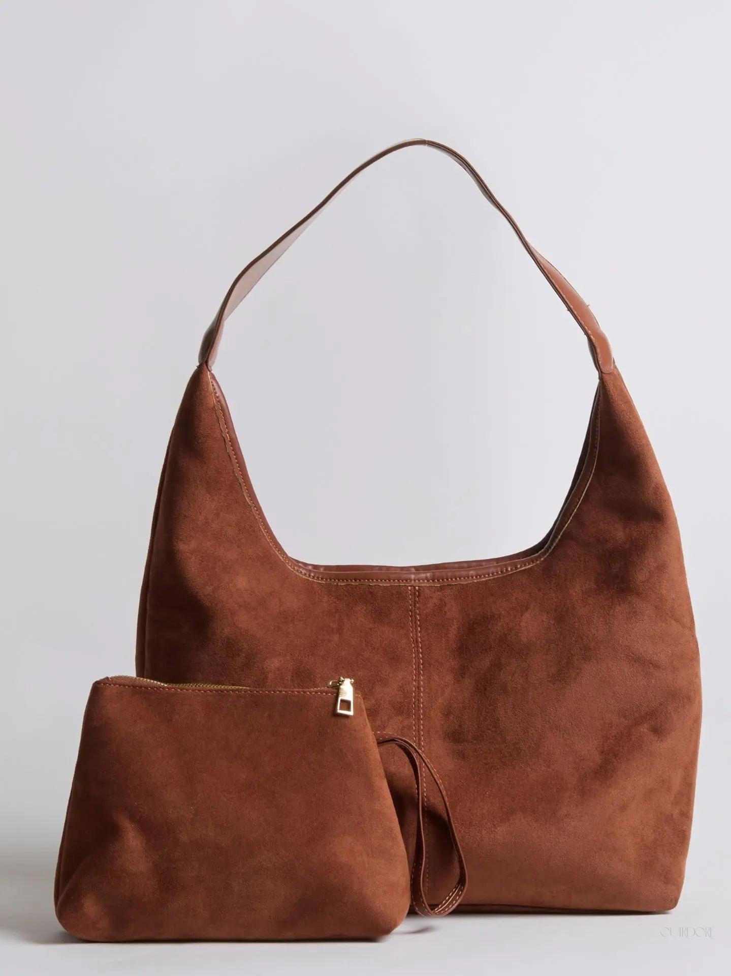 Black Minimalist Hobo Shoulder Bag