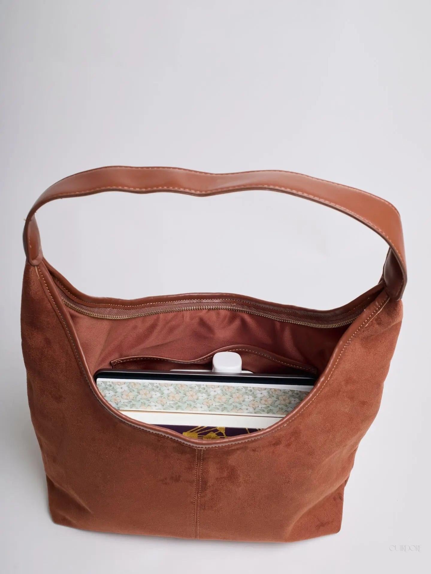 Black Minimalist Hobo Shoulder Bag