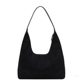 Black Minimalist Hobo Shoulder Bag