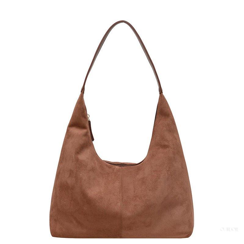 Black Minimalist Hobo Shoulder Bag