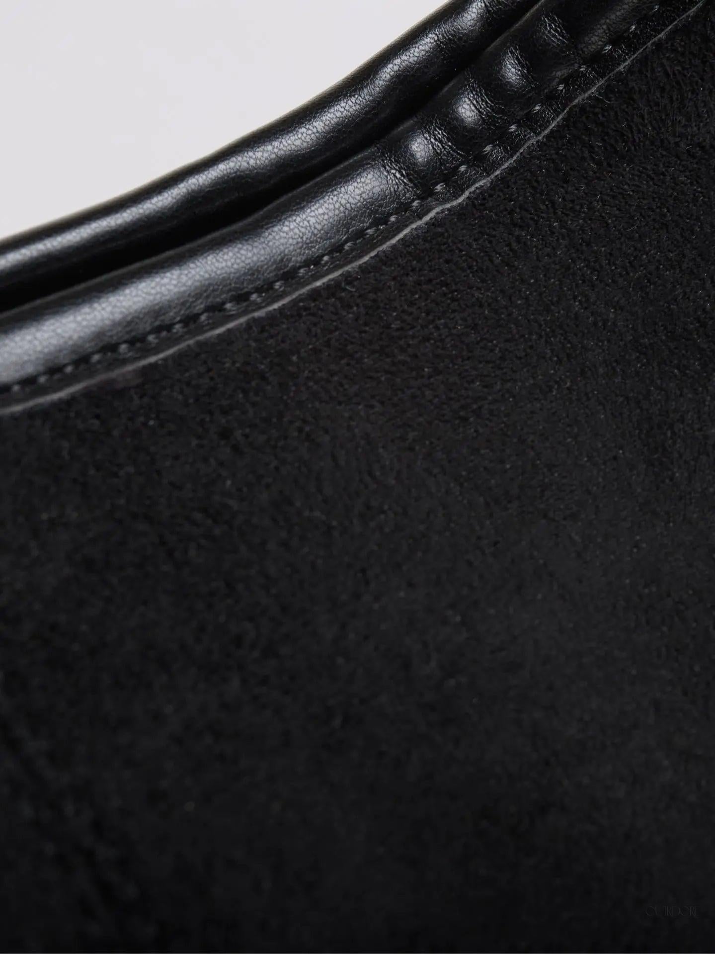 Black Minimalist Hobo Shoulder Bag