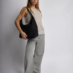Black Minimalist Hobo Shoulder Bag