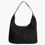 Black Minimalist Hobo Shoulder Bag