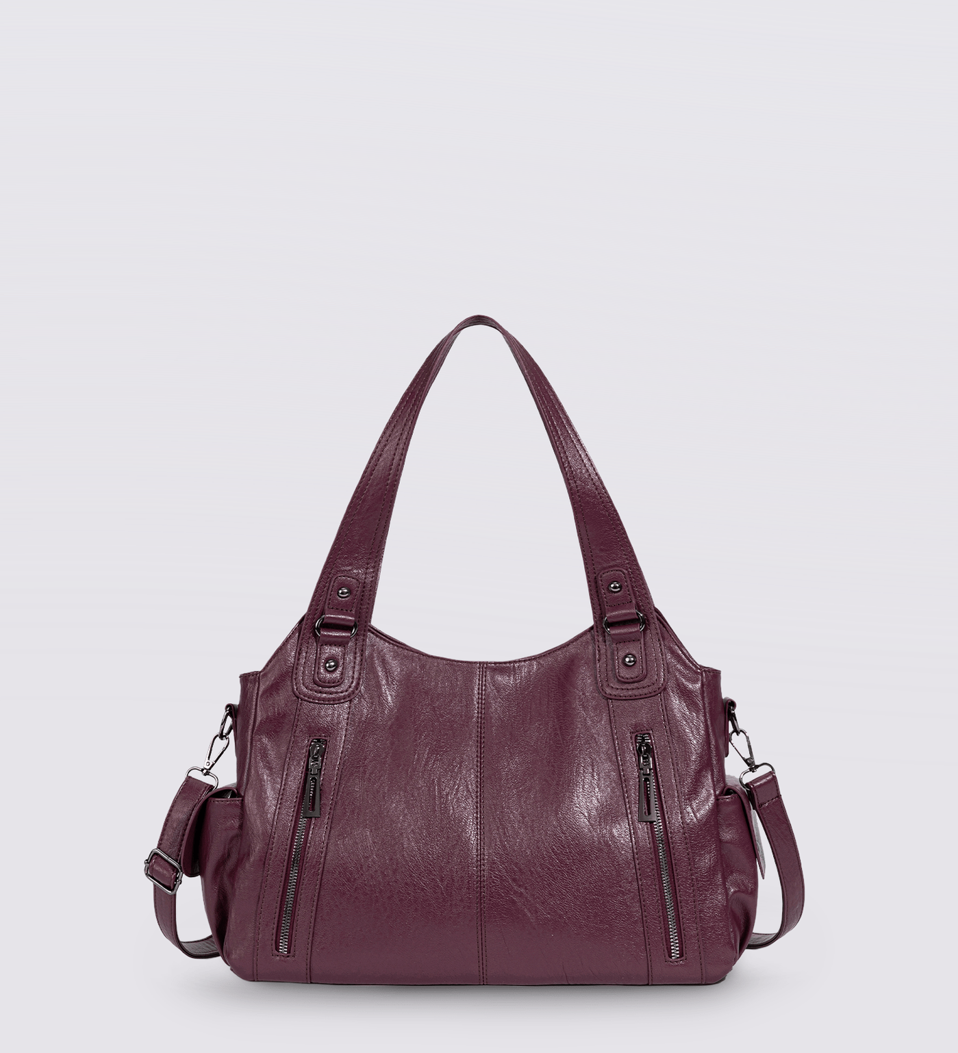 Black Multi-Pocket Shoulder Bag – Stylish Everyday Tote with Adjustable Strap