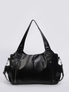 Black Multi-Pocket Shoulder Bag – Stylish Everyday Tote with Adjustable Strap