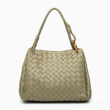 Black Woven Handbag with Braided Handle — Elegant texture, everyday sophistication