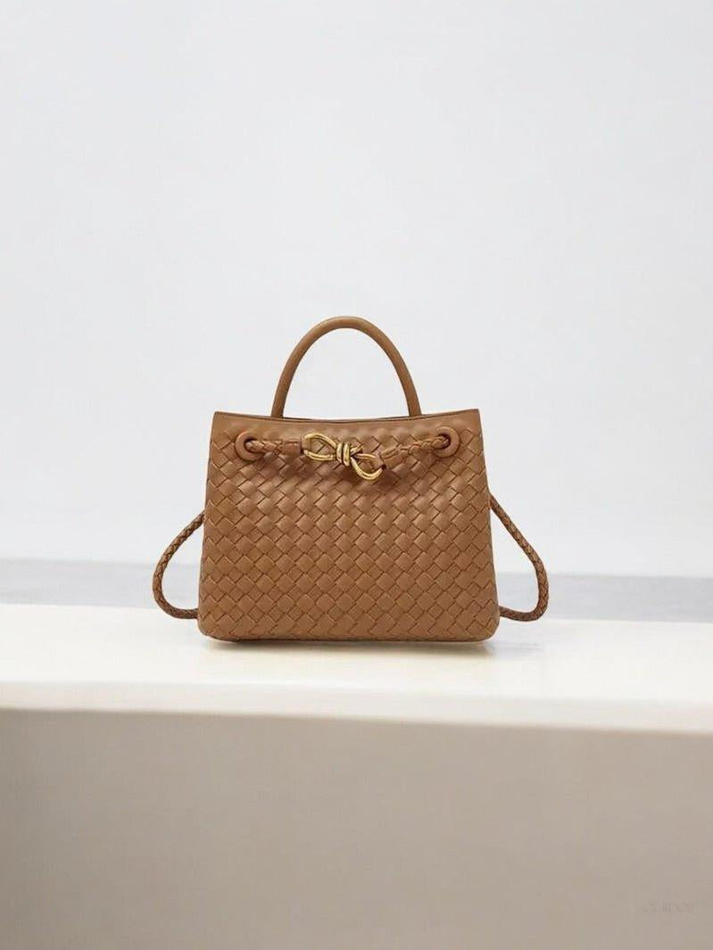 Black Woven Midi Leather Tote Bag – Effortless Elegance & Timeless Appeal