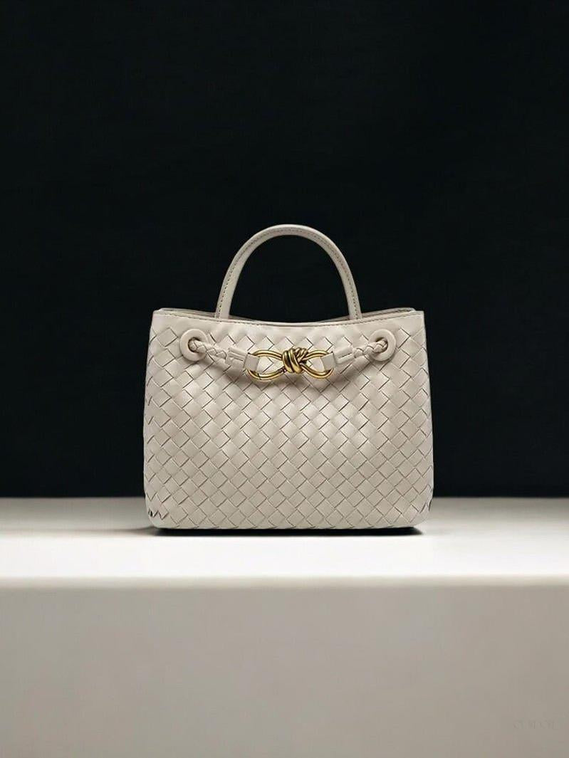 Black Woven Midi Leather Tote Bag – Effortless Elegance & Timeless Appeal