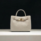 Black Woven Midi Leather Tote Bag – Effortless Elegance & Timeless Appeal