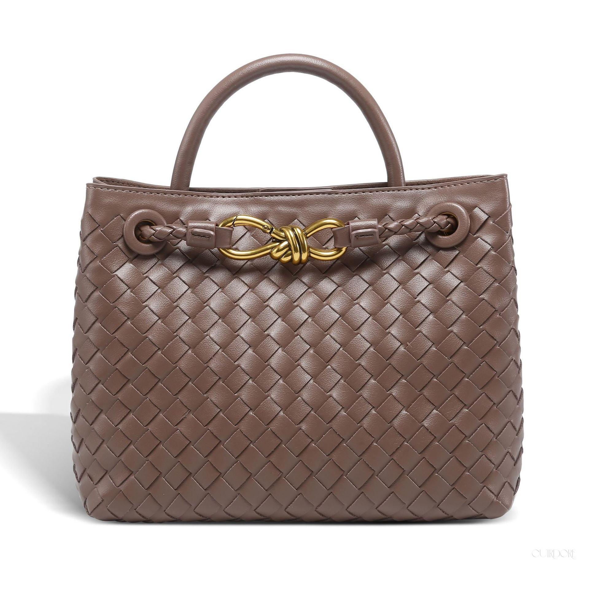 Black Woven Midi Leather Tote Bag – Effortless Elegance & Timeless Appeal