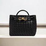 Black Woven Midi Leather Tote Bag – Effortless Elegance & Timeless Appeal