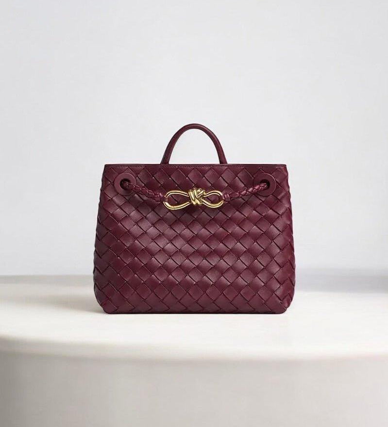 Black Woven Midi Leather Tote Bag – Effortless Elegance & Timeless Appeal