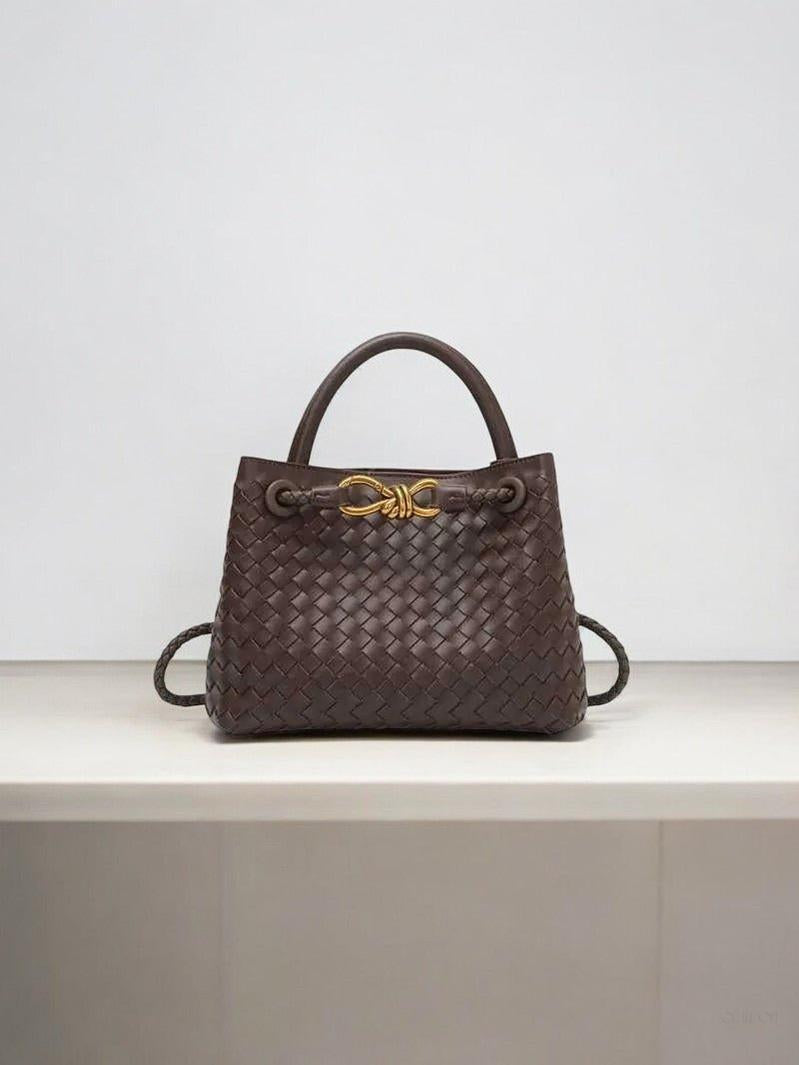 Black Woven Midi Leather Tote Bag – Effortless Elegance & Timeless Appeal