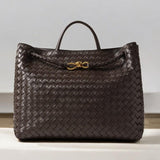 Black Woven Midi Leather Tote Bag – Effortless Elegance & Timeless Appeal