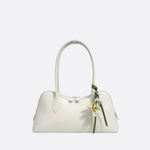 Boston-Style Shoulder Bag with Floral Charm — Timeless elegance for everyday use