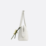 Boston-Style Shoulder Bag with Floral Charm — Timeless elegance for everyday use