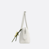 Boston-Style Shoulder Bag with Floral Charm — Timeless elegance for everyday use