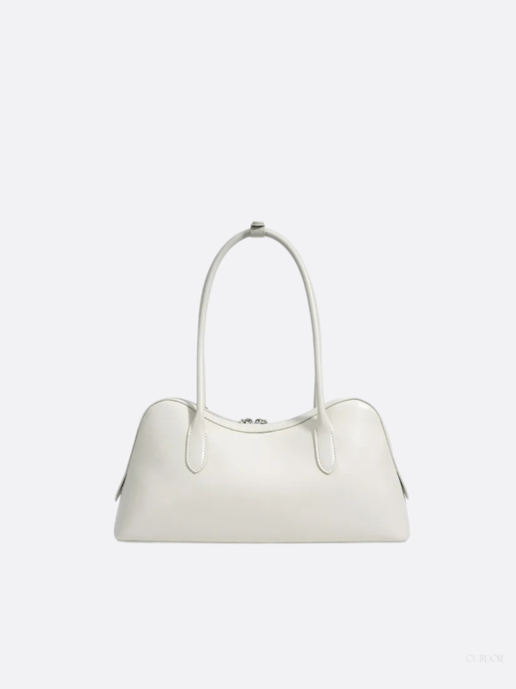 Boston-Style Shoulder Bag with Floral Charm — Timeless elegance for everyday use