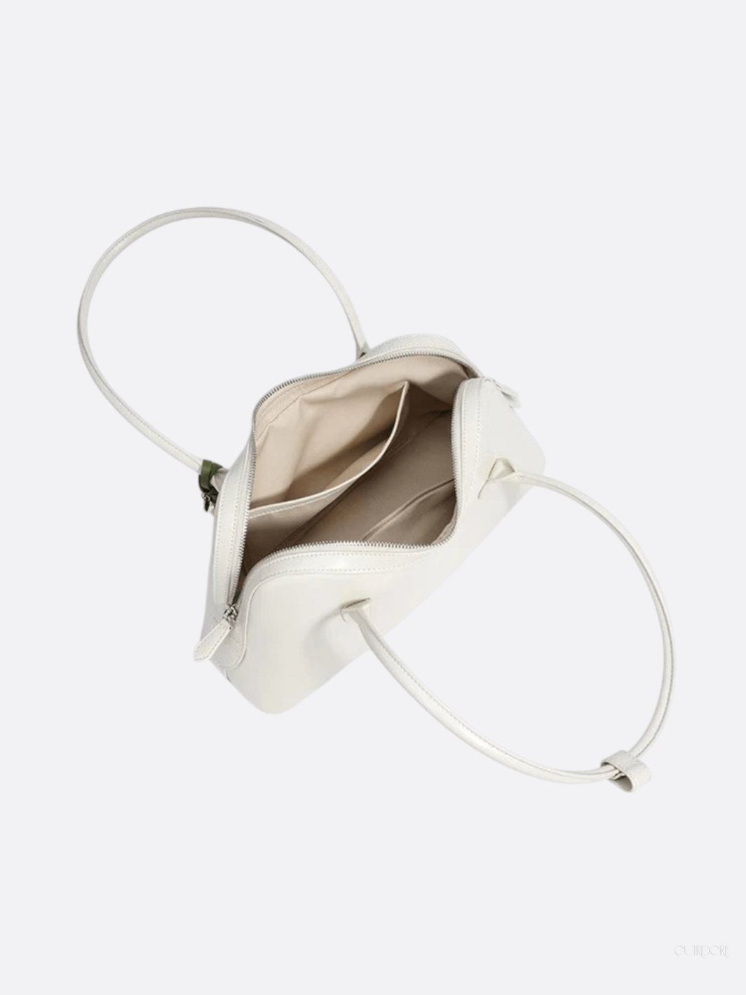 Boston-Style Shoulder Bag with Floral Charm — Timeless elegance for everyday use