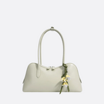 Boston-Style Shoulder Bag with Floral Charm — Timeless elegance for everyday use