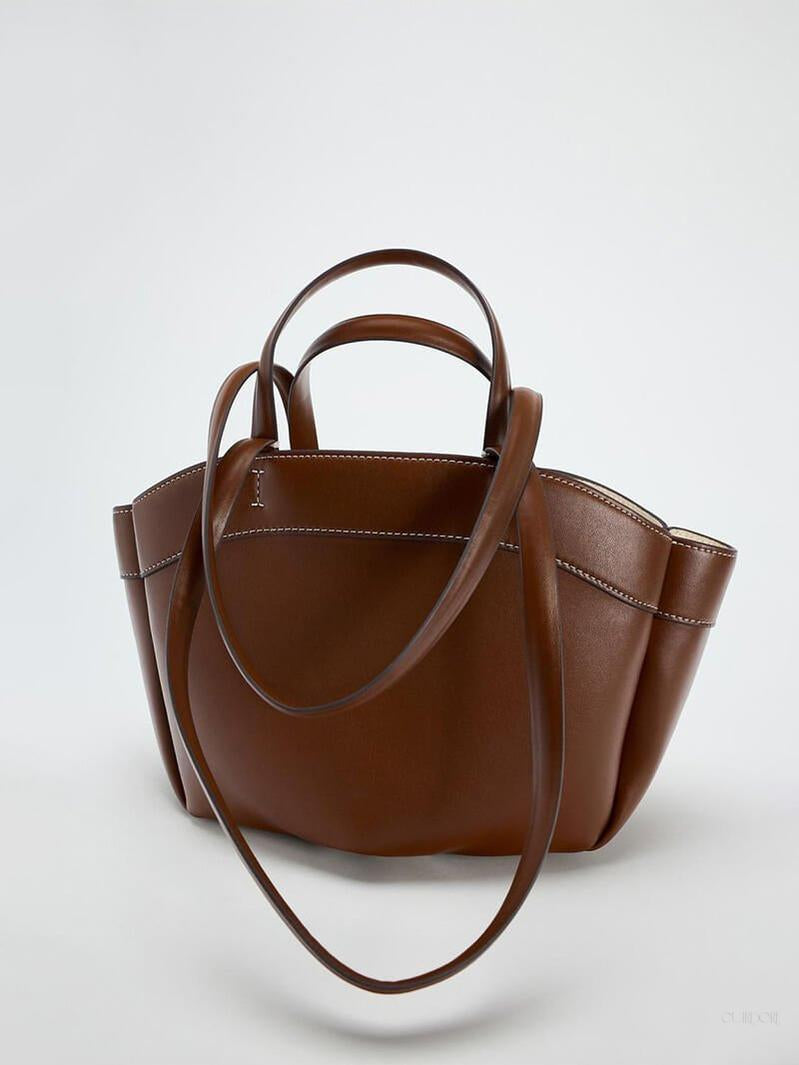Brown Leather Shopper Bag – Elegant & Practical