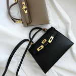 Chic Taupe Structured Top Handle Bag – Elegant Classic Handbag