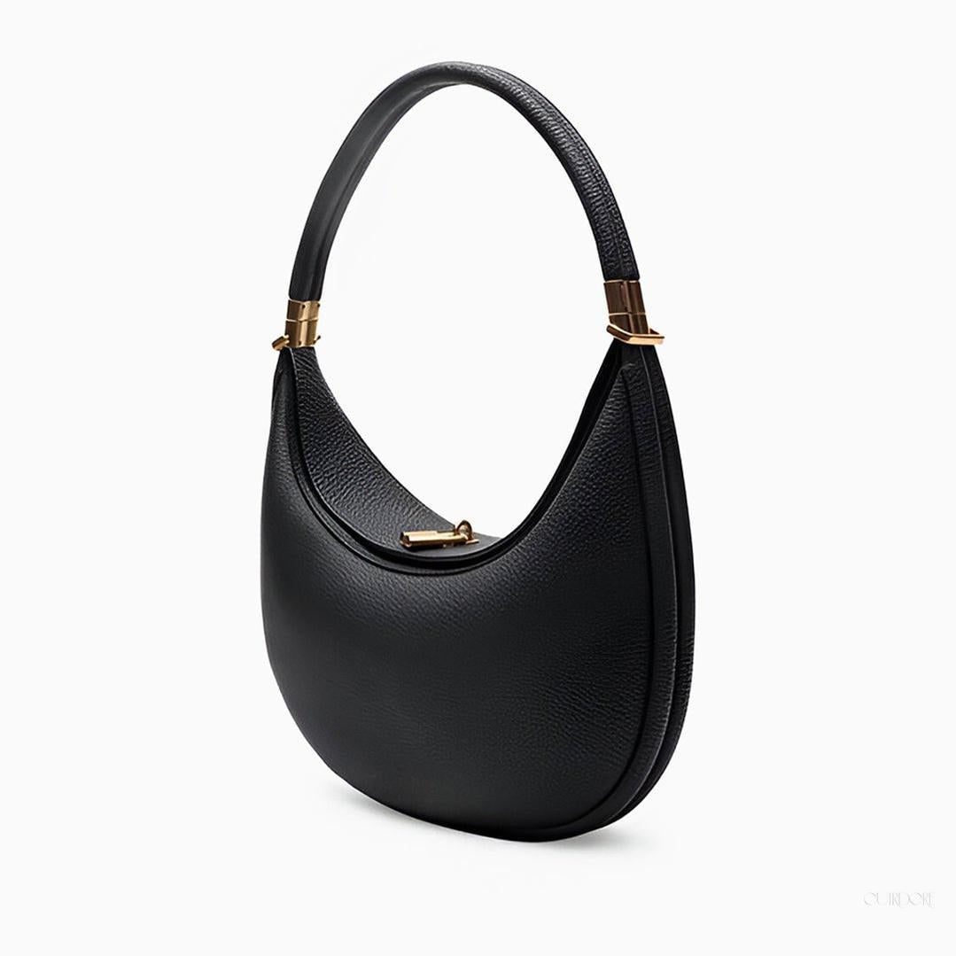 Classic Leather Hobo Shoulder Bag in Camel Brown – Minimalist & Elegant