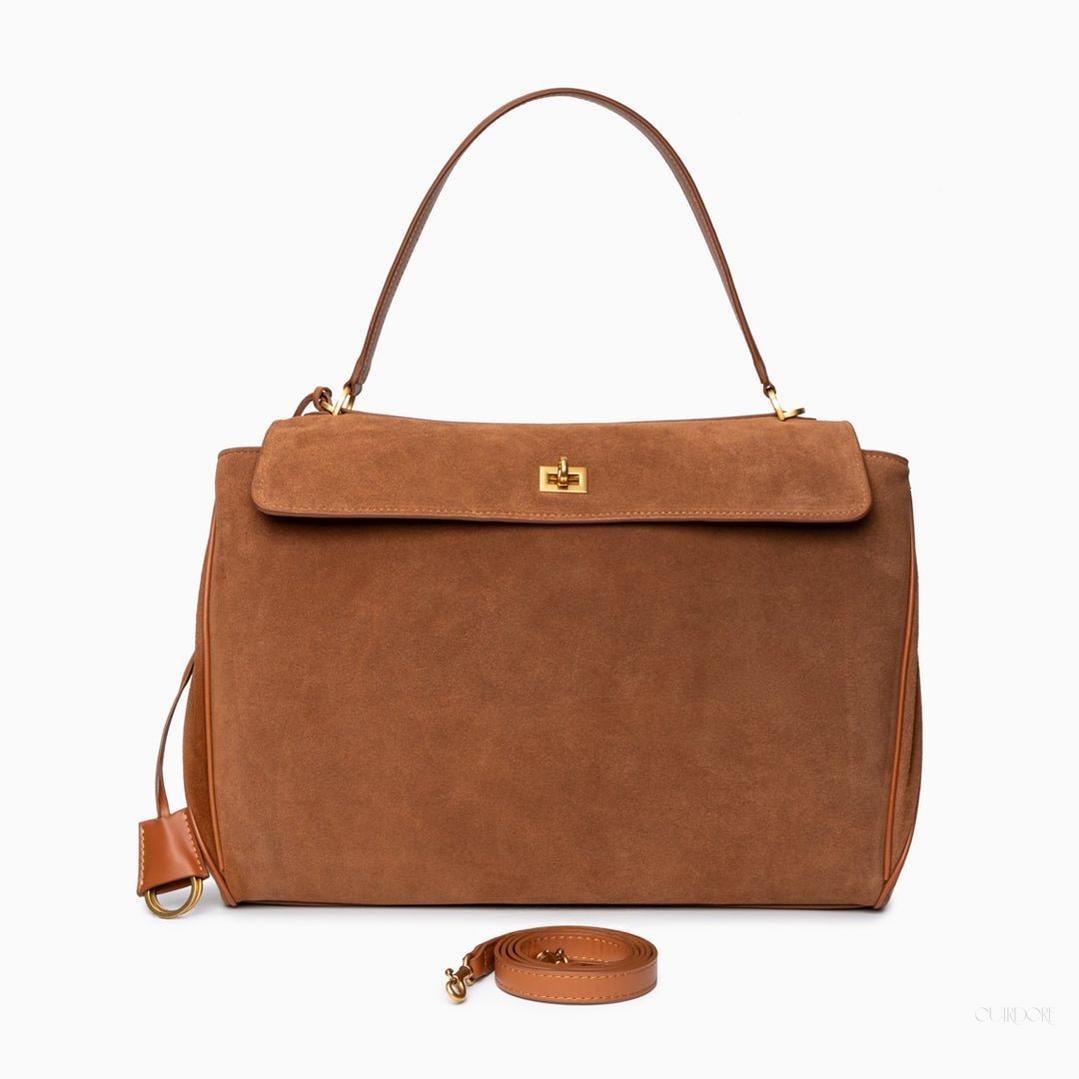 Classic Suede Leather Handbag — Refined design, effortless elegance
