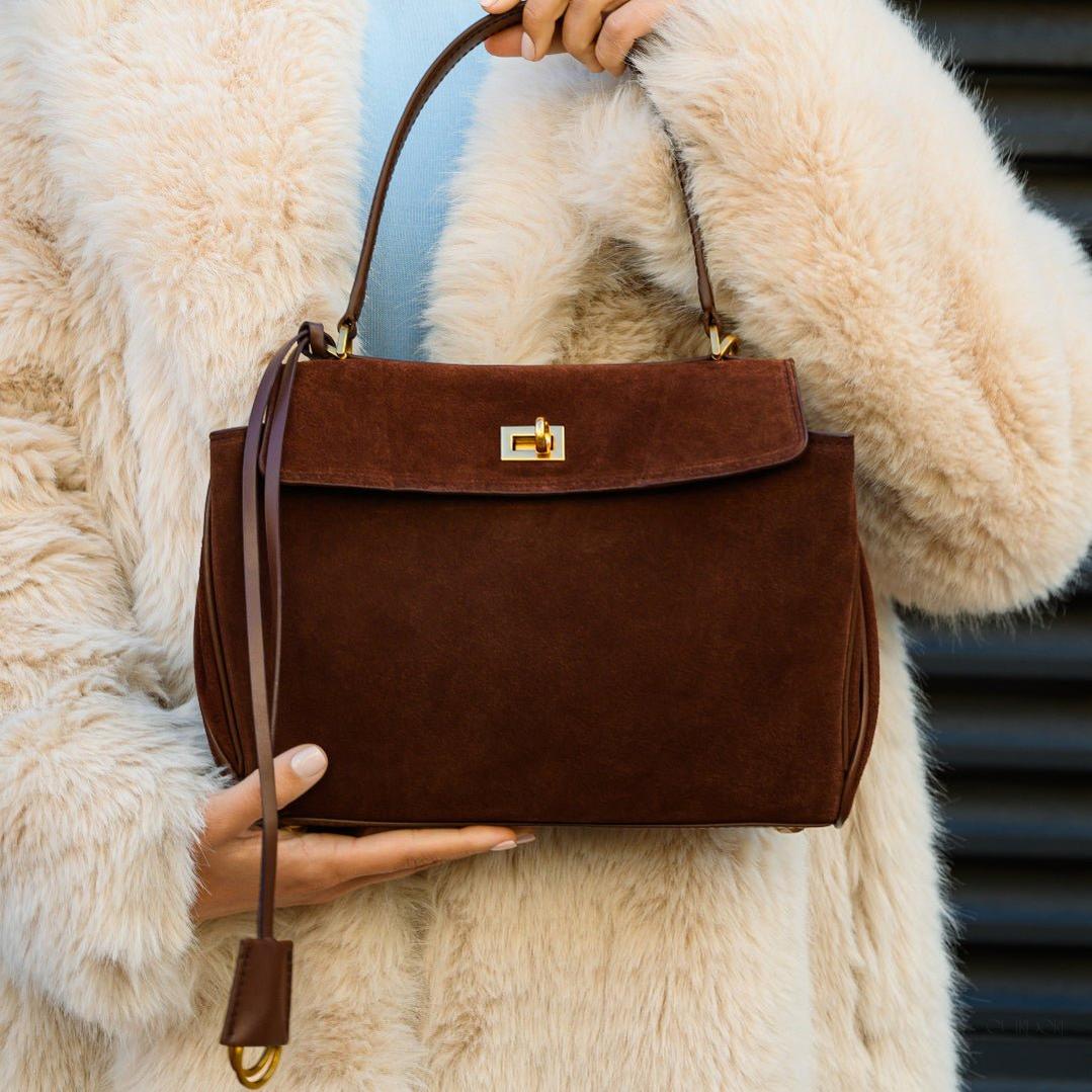 Classic Suede Leather Handbag — Refined design, effortless elegance