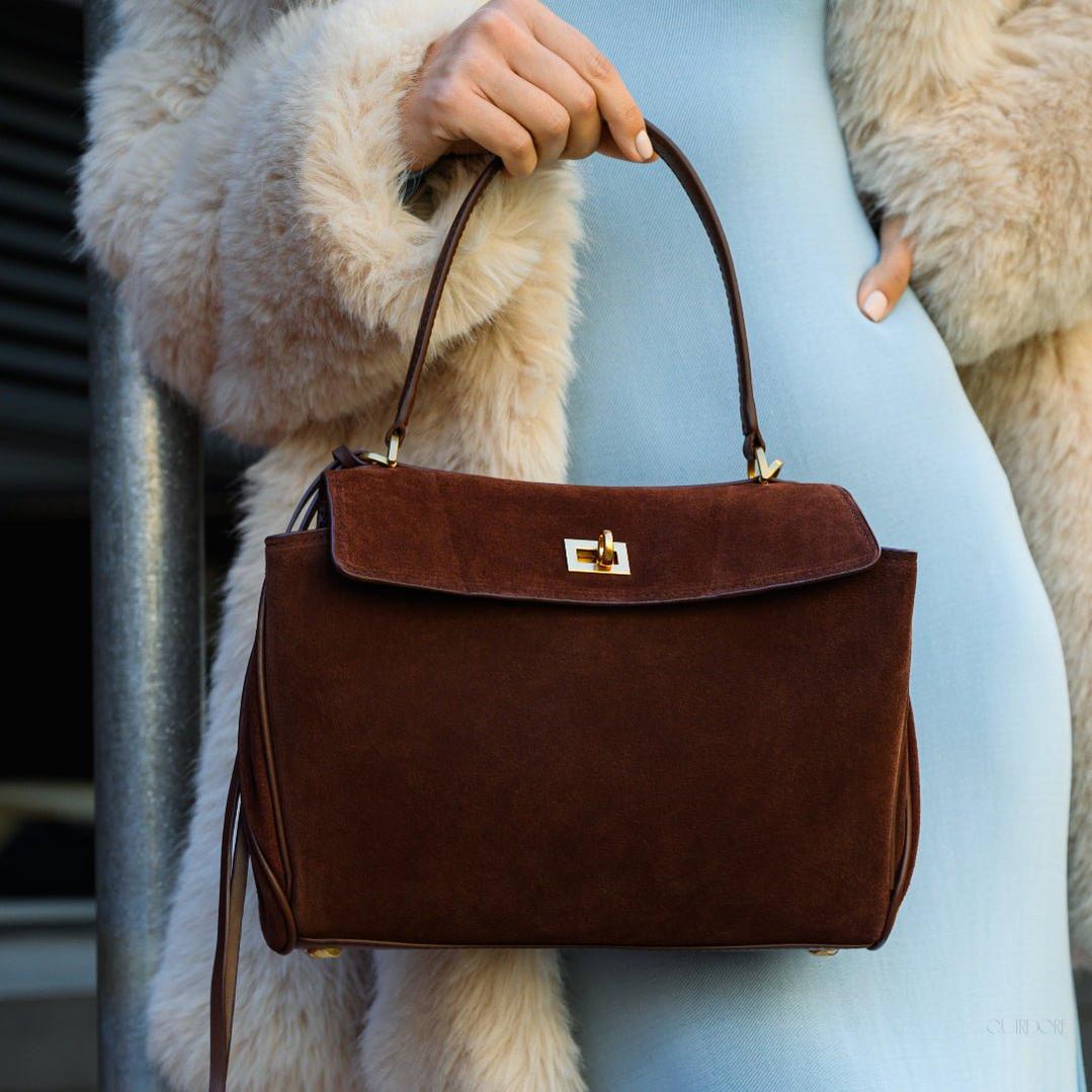 Classic Suede Leather Handbag — Refined design, effortless elegance