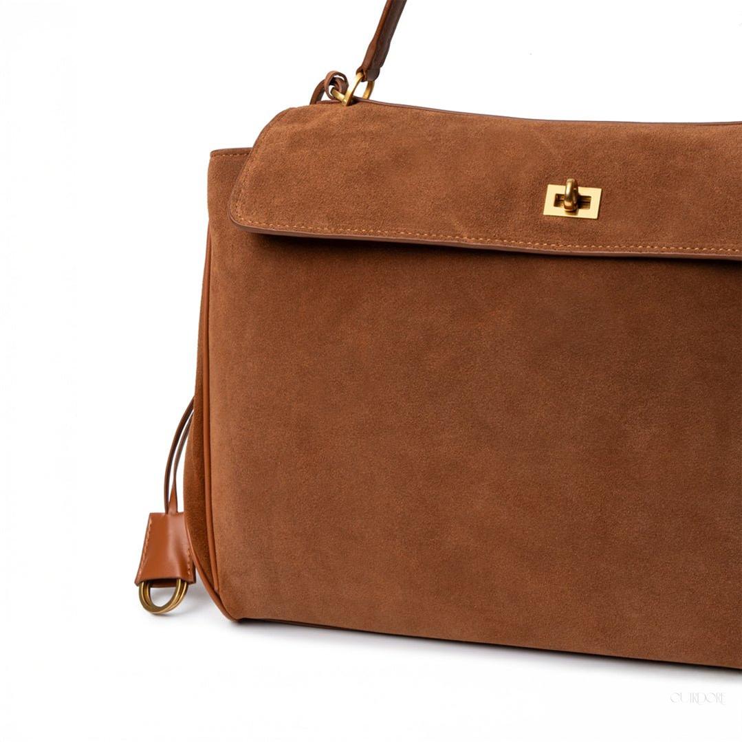 Classic Suede Leather Handbag — Refined design, effortless elegance