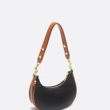 Crescent Shoulder Bag with Gold Hardware – Minimalist Modern Handbag