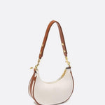 Crescent Shoulder Bag with Gold Hardware – Minimalist Modern Handbag