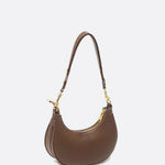 Crescent Shoulder Bag with Gold Hardware – Minimalist Modern Handbag