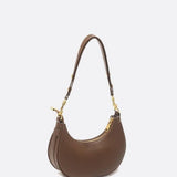 Crescent Shoulder Bag with Gold Hardware – Minimalist Modern Handbag