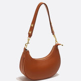 Crescent Shoulder Bag with Gold Hardware – Minimalist Modern Handbag